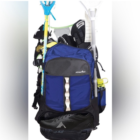 Athletico Lacrosse Bag - Youth Lacrosse Backpack 2 Stick Holders, Cleats